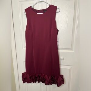 Isabel & Nina Womens Size 16Wine 1PC Extended Sleeveless Ruffle Bottom Dress NEW